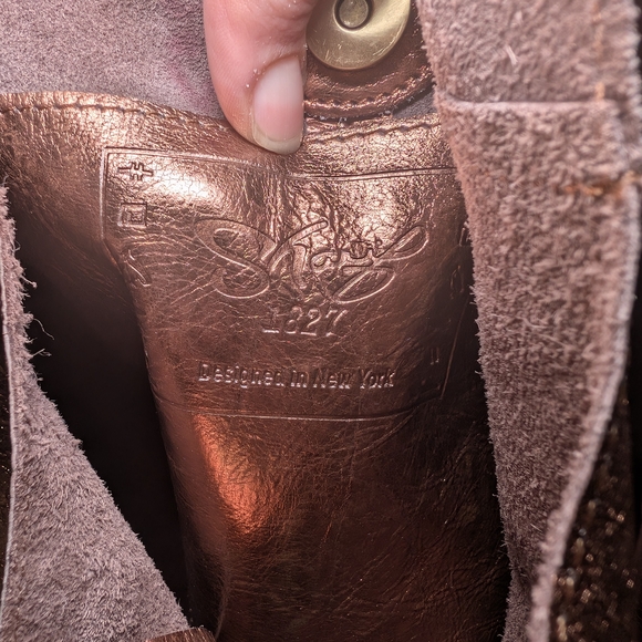 Sharif Metallic Bronze Hobo Bag With Coin Purse - Picture 7 of 7